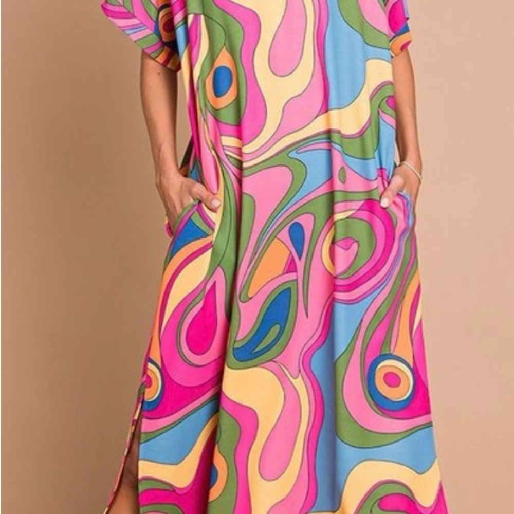 Colorful Abstract Maxi Dress
